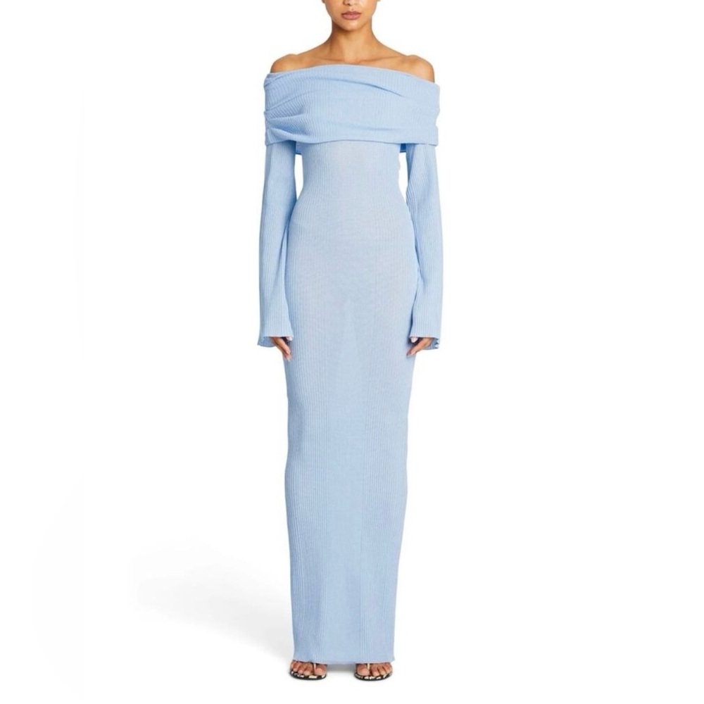 SER.O.YA Light Blue Long Sleeve Dress